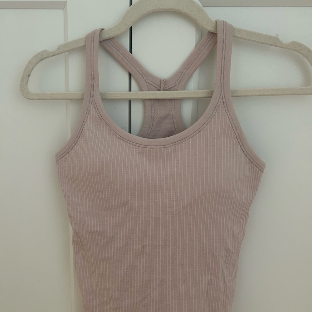 Lululemon Athletica Soft Pink Ribbed Tank